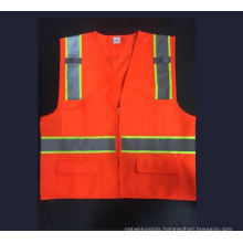 Orange Safety Vest with 4 Pockets, Meet En471